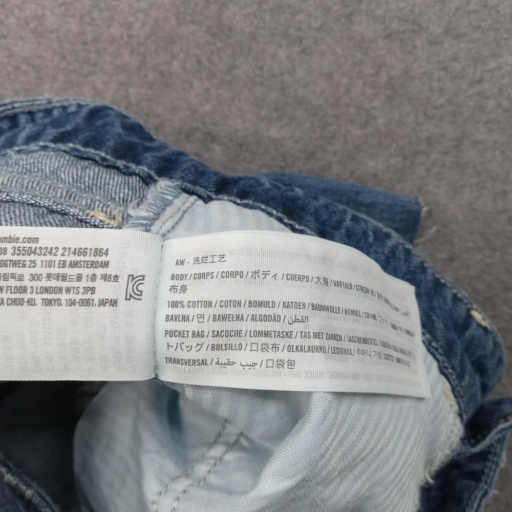 Hollister‎ Shorts Juniors 0 W23 Denim Low-Rise Baggy Cutoff Raw Hem Jean Casual